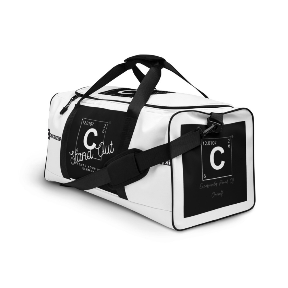 Conceited Apparel Signature Duffel Bag (White/Black)